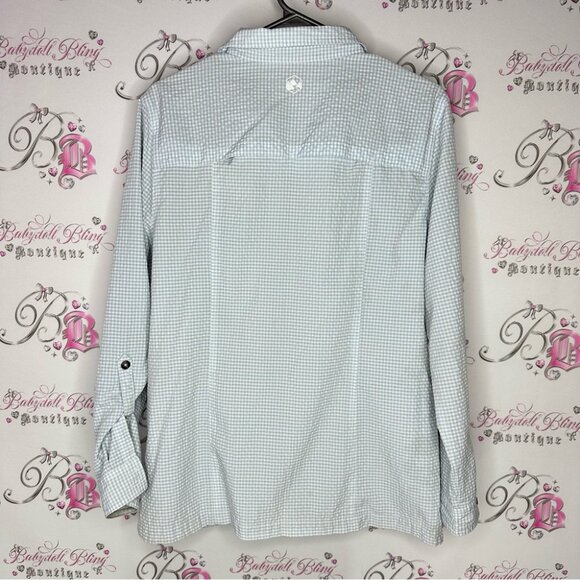 Windriver jacket mosquito repellent technology picnic pattern blue white plaid - Picture 2 of 7